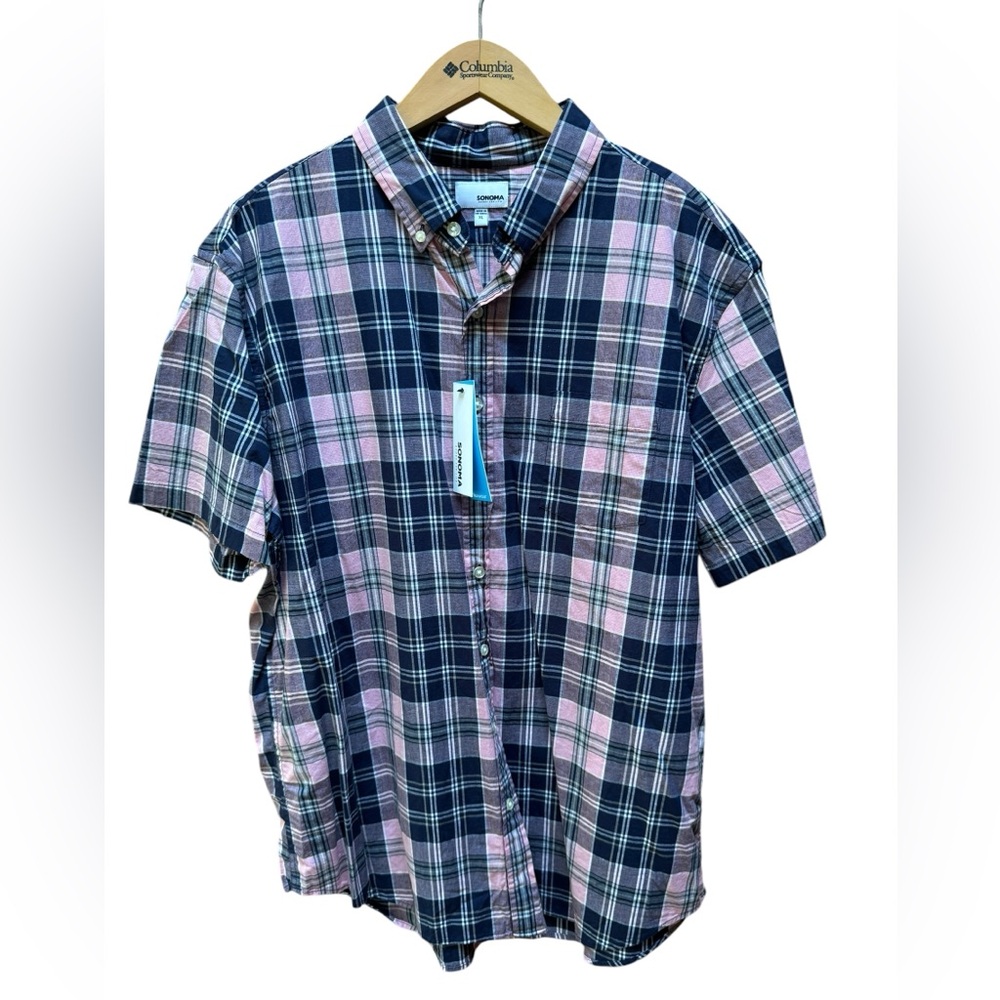 NWT Sonoma Plaid Flexwear Button Down Shirt